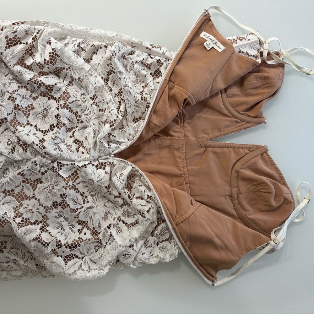 Julia Mini Dress by For Love & Lemons – White Lace – Size M - Picture 12 of 13